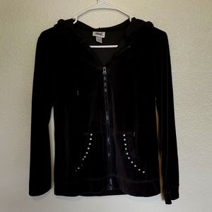 Hooded velour Everlast jacket with rhinestones